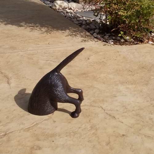 פסל נוי כלב לגינה ממתכת טיפות טבע