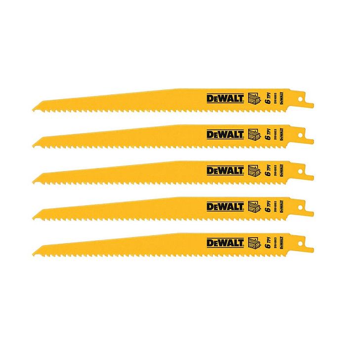 חבילה של 5 להבים למסור חרב לחיתוך עץ 230 ממ דגם DW4803 מבית DeWALT