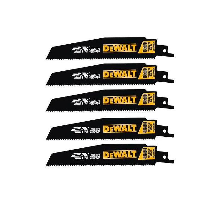 5  להבים שחורות 152 ממ למסור חרב לחיתוך מתכת ועץ דגם DWA4176 מבית DeWALT