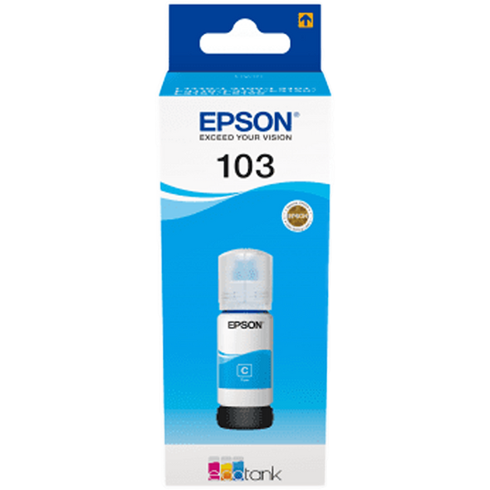 בקבוק דיו מקורי 65 מל Epson EcoTank 103 Cyan Ink Bottle - צבע תכלת