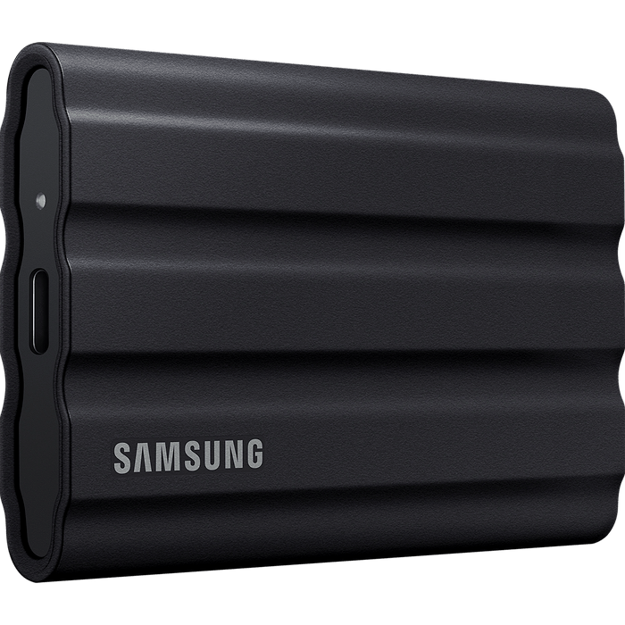 כונן SSD חיצוני נייד Samsung T7 Shield MU-PE2T0S/WW 2TB USB 3.2 Gen 2 IP65 - צבע שחור שלוש שנות אחריות עי היבואן הרשמי