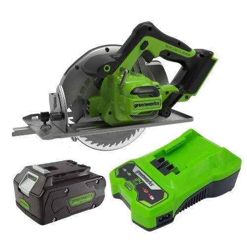 מסור עגול '7.25' 24V Brushless עם סוללה 4.0Ah + מטען מהיר Greenworks