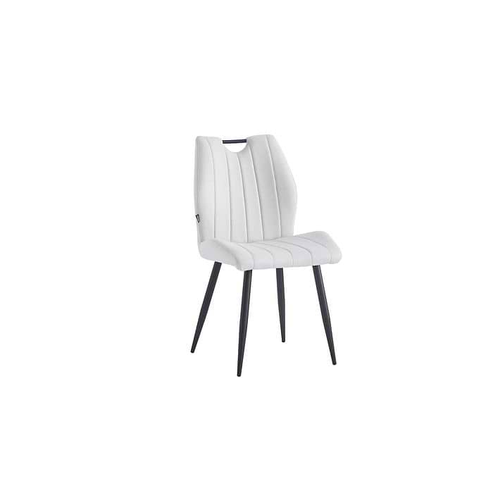 4 כסאות מעוצבים לפינת אוכל דגם נחמיה צבע לבן LEONARDO