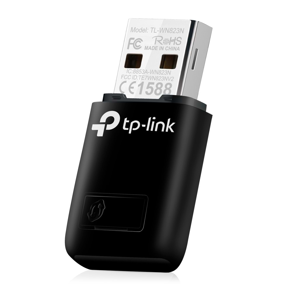 ‏כרטיס רשת אלחוטי TP-Link TL-WN823N 300Mbps Wi-Fi USB Adapter - צבע שחור שלוש שנות אחריות ע