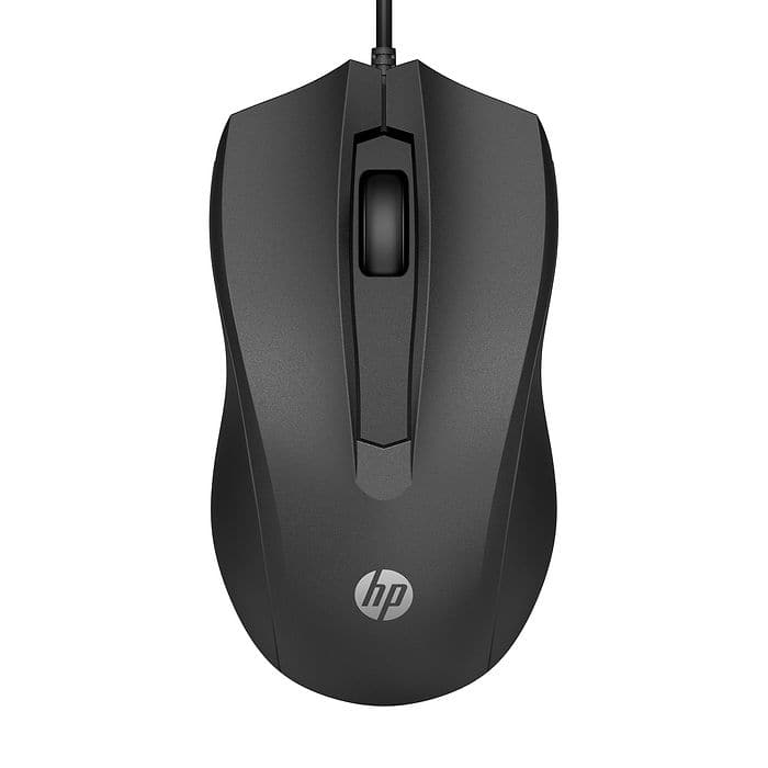 עכבר חוטי HP 100 - צבע שחור שנה אחריות עי היבואן הרשמי 