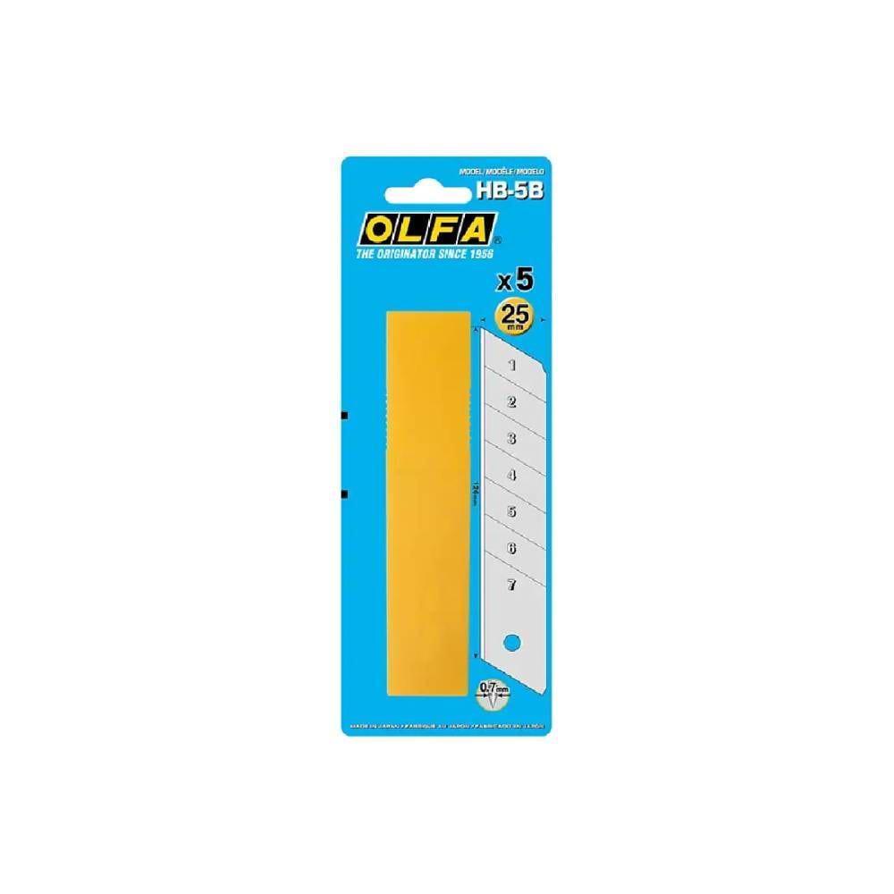 מארז 5 להבים צהובים לסכין רוחב 25 מ