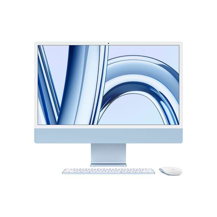 מחשב Apple iMac 24 - MQRQ3HB/A M3 Chip 8-Core CPU 10-Core GPU 256GB SSD 8GB RAM - צבע כחול שנה אחריות עי היבואן הרשמי 