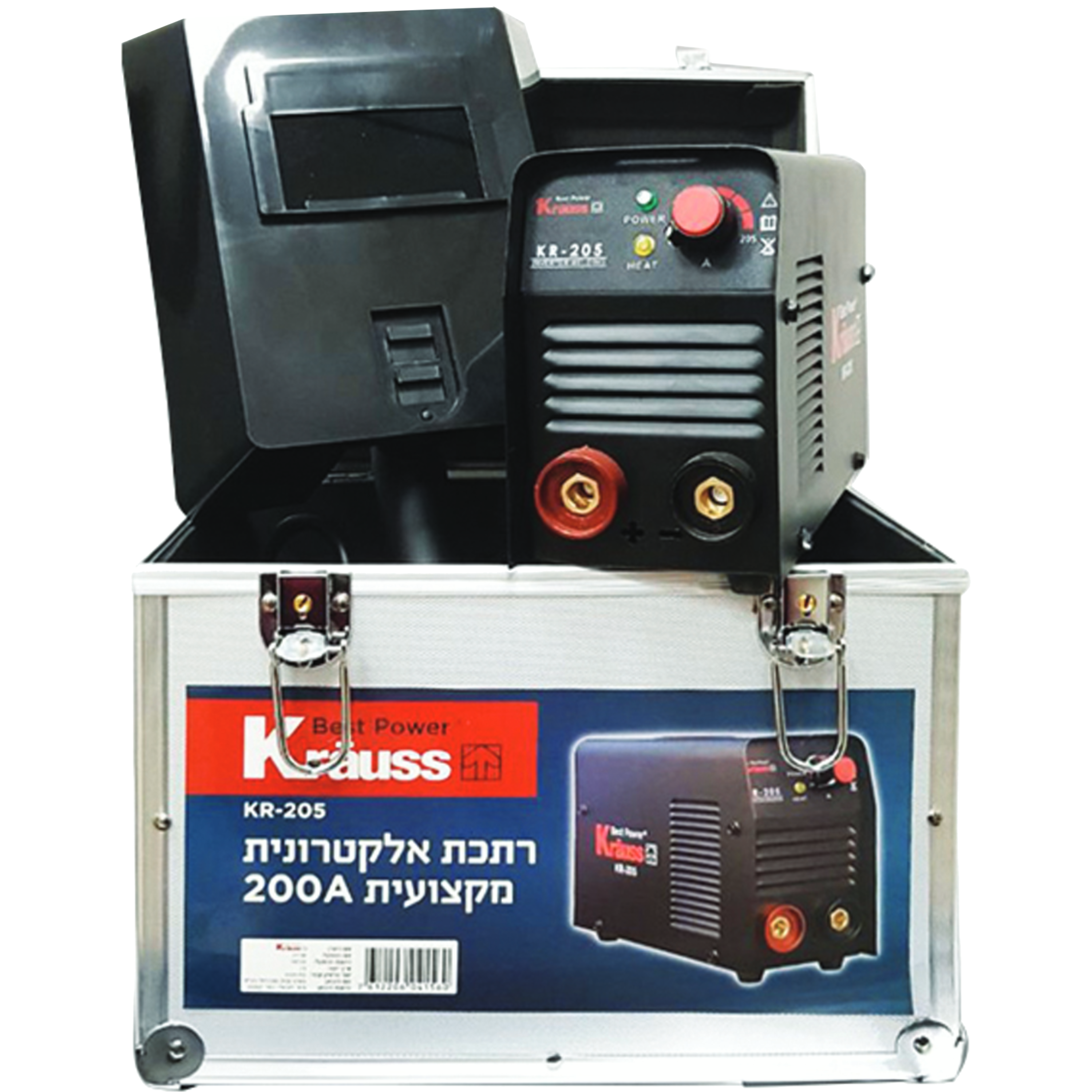 רתכת אלקטרונית 200A כולל מזוודה קשיחה Krauss KR-205A - אחריות ע