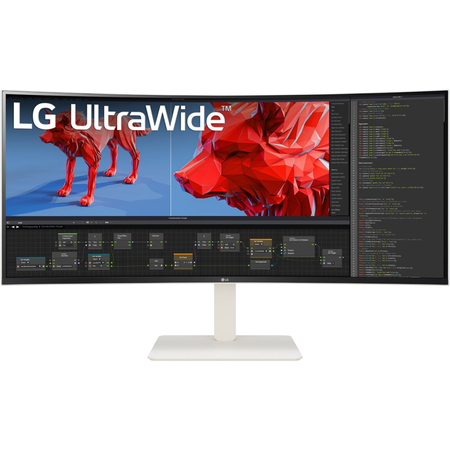 מסך מחשב קעור 37.5'' LG 38WR85QC-W G-Sync IPS WQHD+ HDR10 1ms 144Hz - צבע לבן שלוש שנות אחריות ע