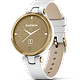שעון ספורט חכם Garmin Lily Classic עם רצועת עור איטלקית - צבע לבן זהב שנתיים אחריות ע"י היבואן הרשמי