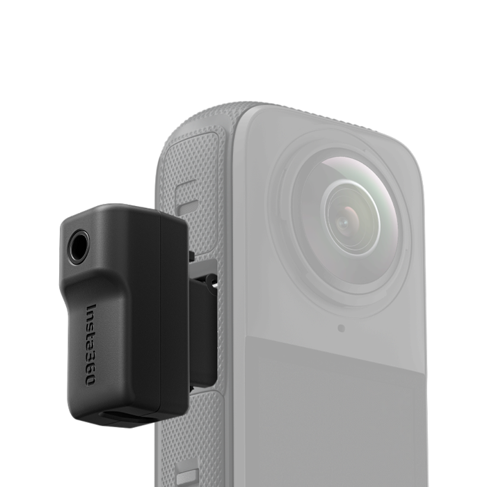 מתאם מיקרופון למצלמת Insta360 X4 - צבע שחור שנה אחריות עי היבואן הרשמי