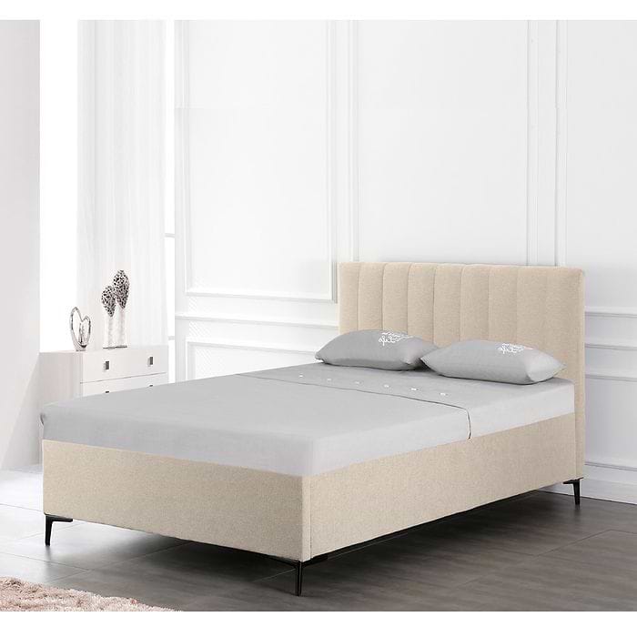 מיטה רחבה עם ארגז מצעים מונה קרם דגם Home decor 120X190
