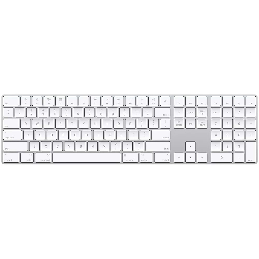 מקלדת אלחוטית Apple Magic Keyboard with Numeric Keypad  - צבע לבן שנה אחריות ע