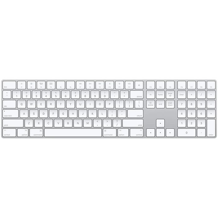 מקלדת אלחוטית Apple Magic Keyboard with Numeric Keypad  - צבע לבן שנה אחריות עי היבואן הרשמי 
