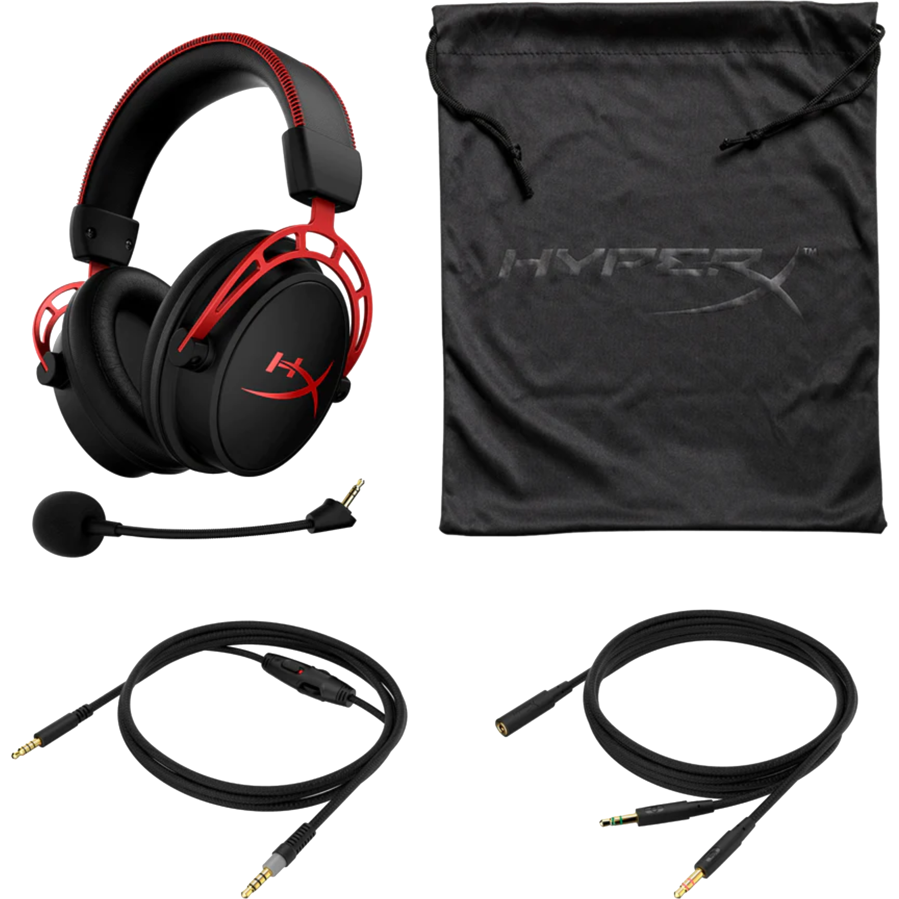 אוזניות גיימינג חוטיות HyperX Cloud Alpha - צבע שחור/אדום שנתיים אחריות ע
