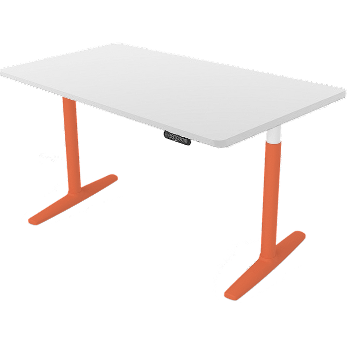 שולחן חשמלי מתכוונן באורך 160 ס''מ צבע לבן עם כתום Keisar Obol - חמש שנות אחריות עי היבואן הרשמי 