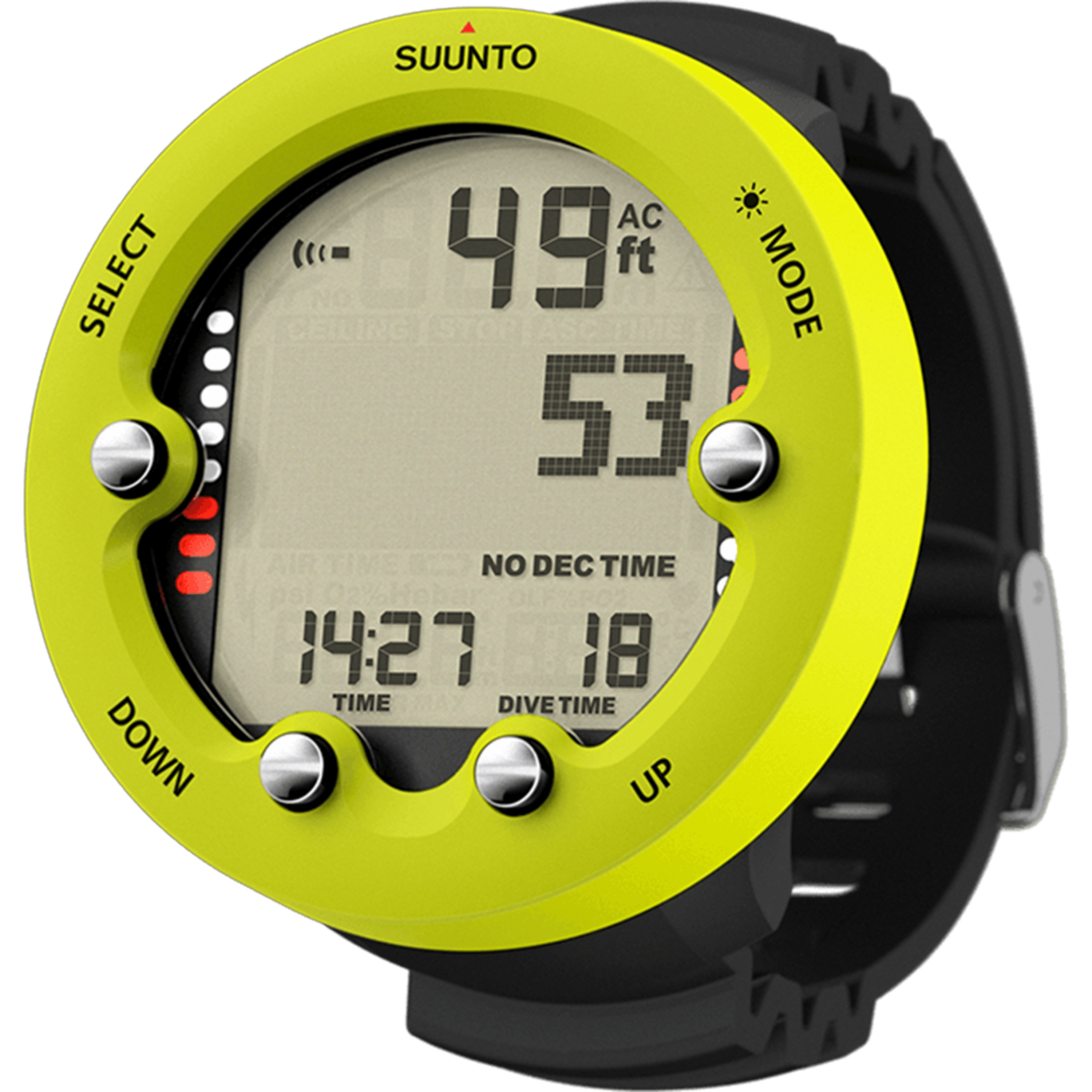 שעון מחשב צלילה Suunto Zoop Novo 66.1mm - צבע צהוב שנתיים אחריות ע