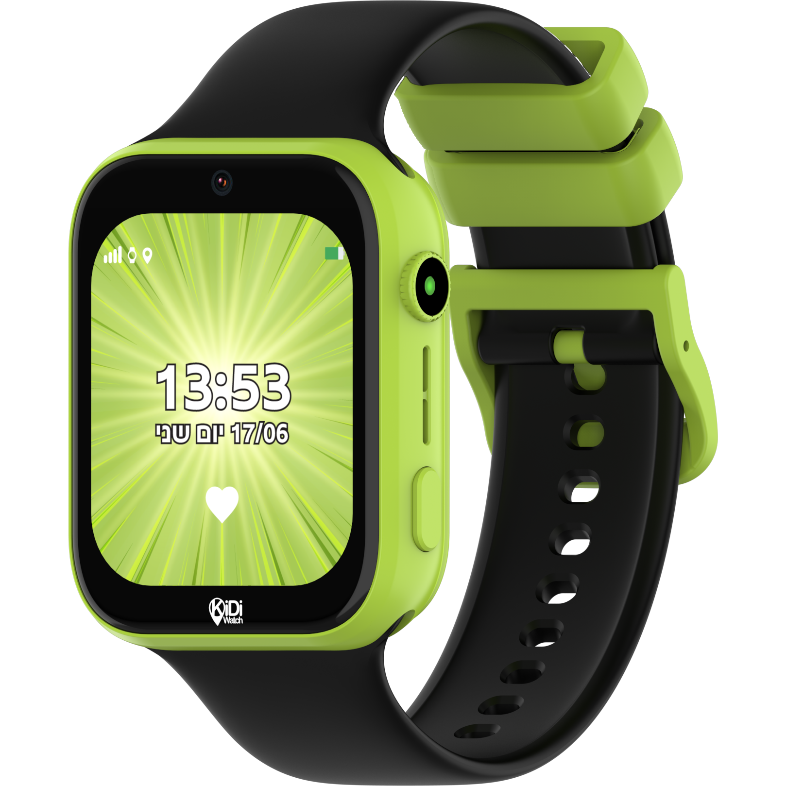 שעון חכם לילדים KidiWatch Next 2.4 - צבע שחור וירוק שנה