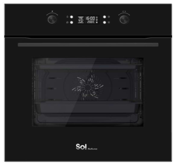 תנור בנוי פירוליטי SOL HO-9907 גימור שחור 