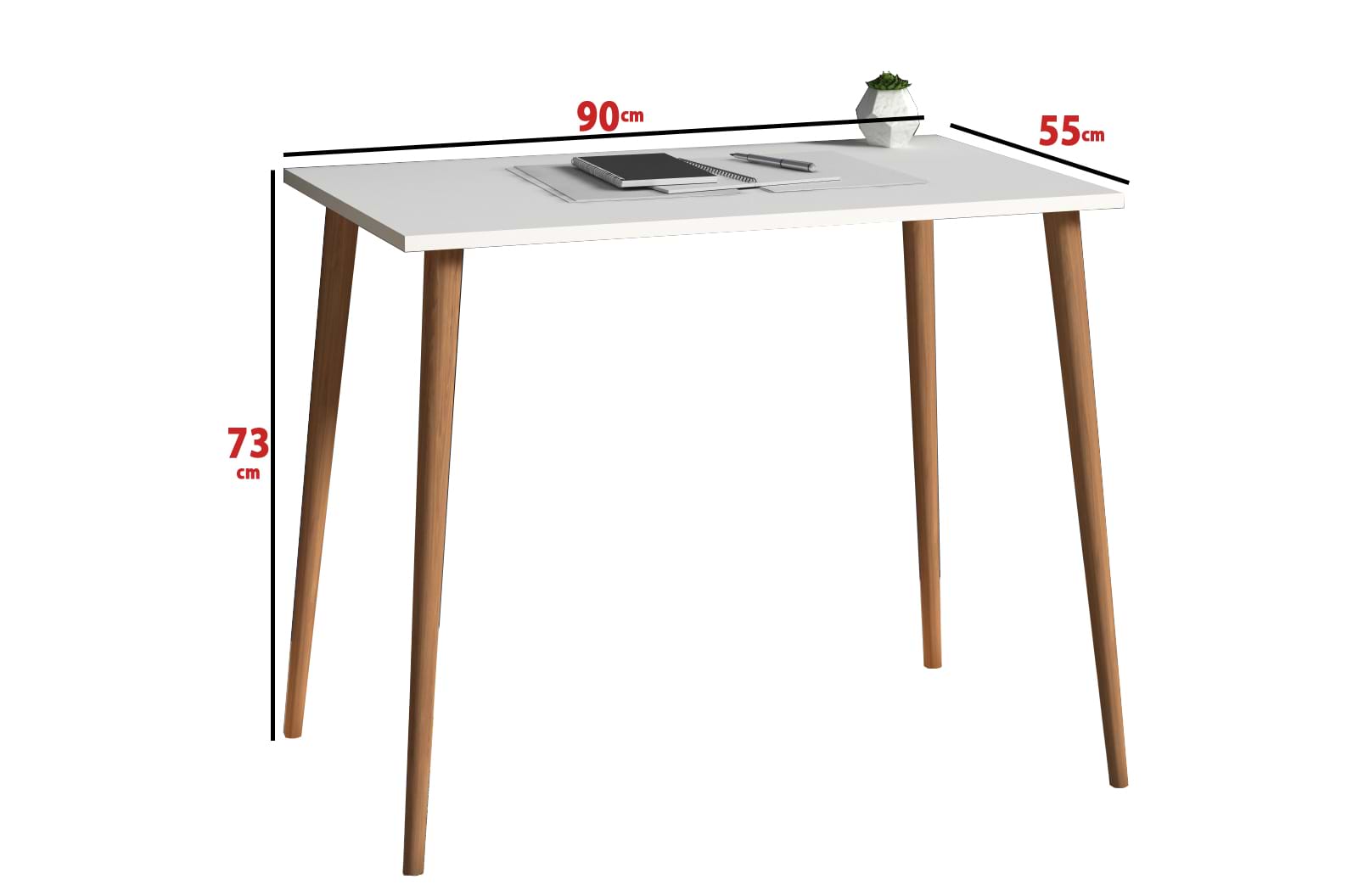 שולחן עבודה 90 ס''מ מודרני מעץ דגם אביתר לבן  רבדים