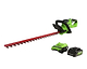 גוזם גדר חיה ''22 24V דגם Deluxe + סוללה 2.0Ah +מטען מהיר Greenworks