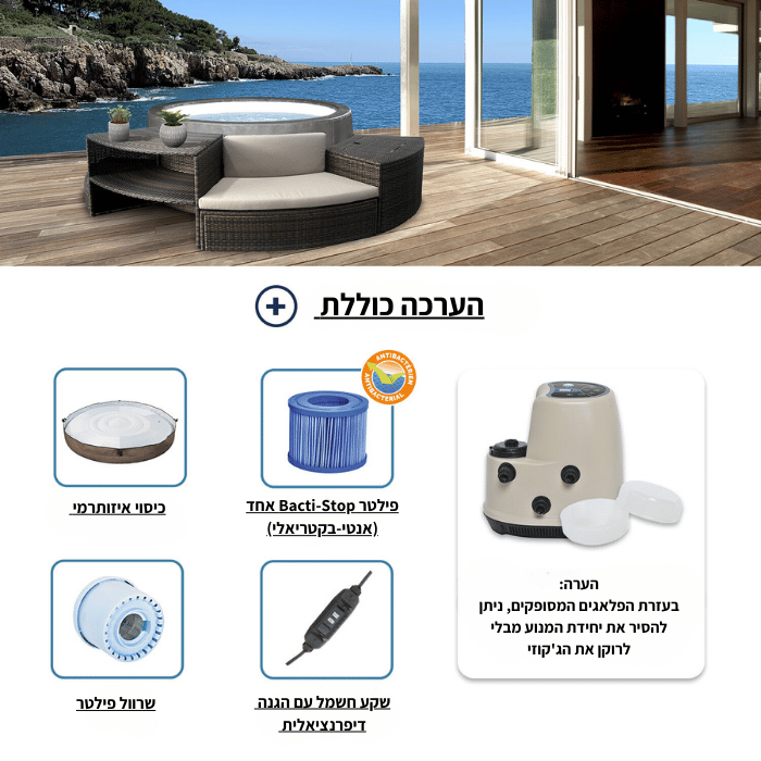ג'קוזי מתנפח 6 מקומות (4 מבוגרים + 2 ילדים) ויטה פרימיום Netspa