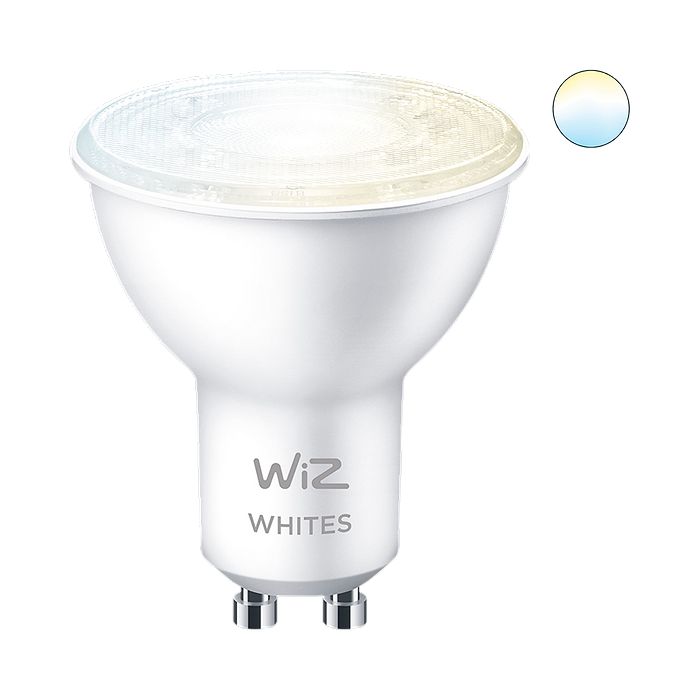 נורת ספוט דקרויקה לד חכמה Wiz Wi-Fi BLE 50W GU10 TW 1PF/6  - צבע לבן שנתיים אחריות עי היבואן הרשמי
