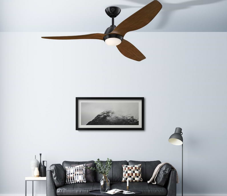 מאוורר תקרה עם שלט Westinghouse Magnolia 52" CCT DC 24W - צבע שחור בשילוב עץ 15 שנות אחריות ע"י היבואן הרשמי 