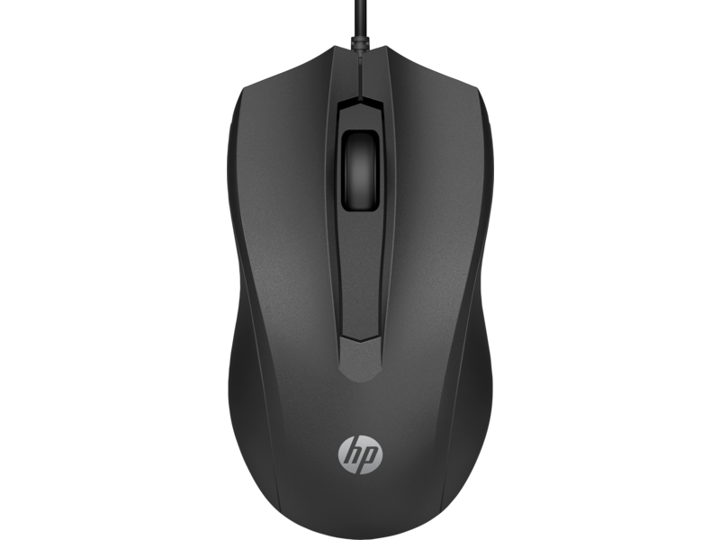 עכבר חוטי HP 100 - צבע שחור שנה אחריות ע"י היבואן הרשמי 