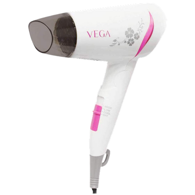 VEGA Blooming Air Foldable 1000 Watts Hair Dryer With Heat  Cool Setting  And Detachable Nozzle VHDH05 Color May Vary Made In India   Amazonin Beauty