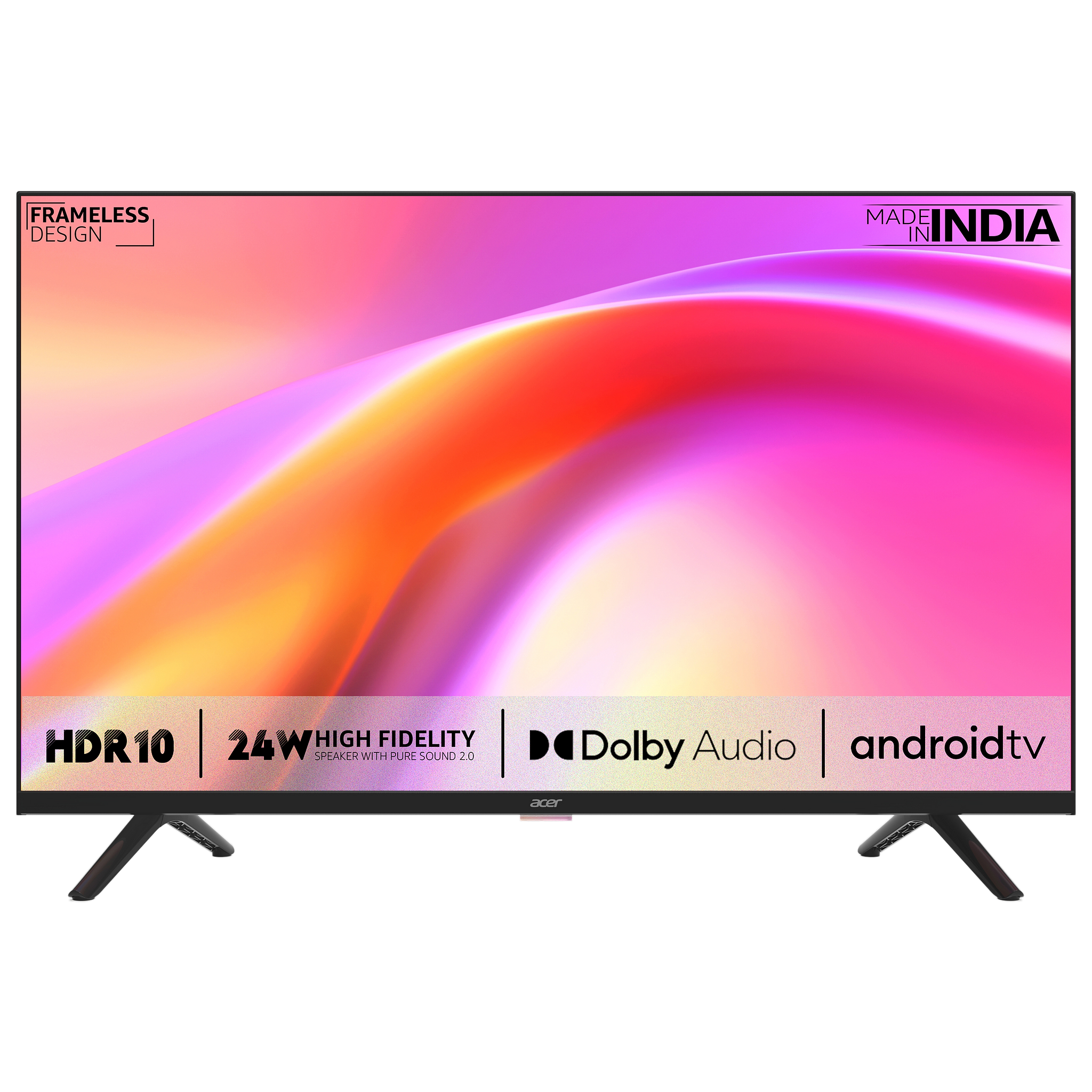 Croma Retail - Acer 80cm (32 Inch) HD LED Android Smart TV (Frameless Design, AR32AP2841HDFL, Black)