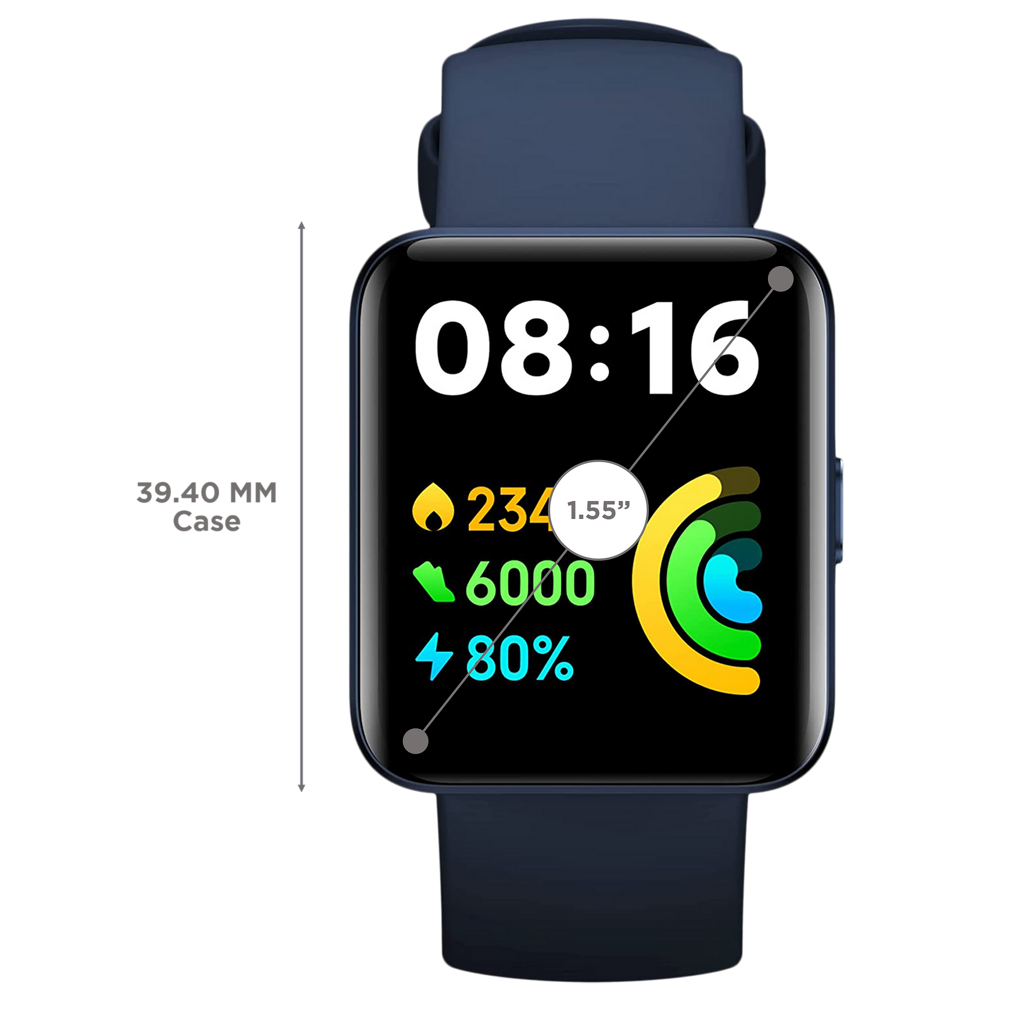 Redmi Watch 2 Lite Smartwatch with Activity Tracker (39.4mm TFT Display, Water Resistant, Blue Strap)_3