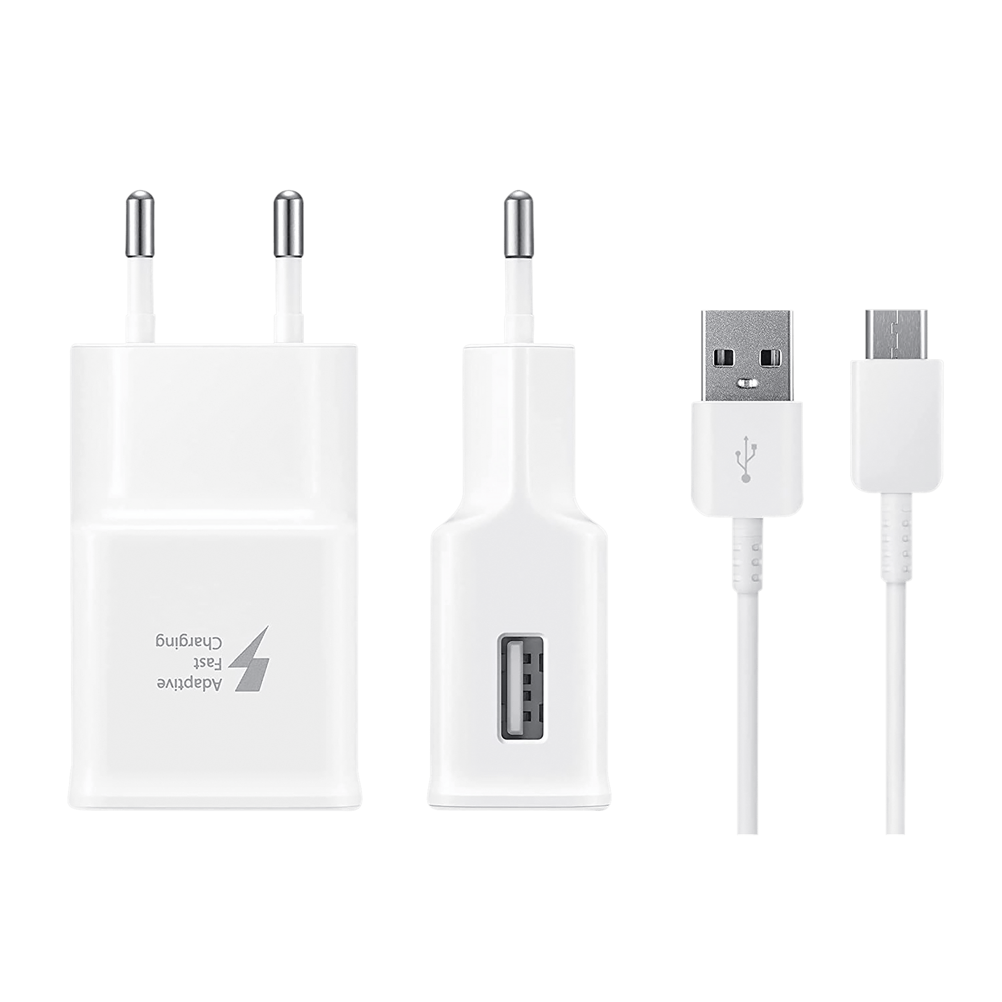  Samsung 15W Fast Charger (Type A to Type C Cable, Sync & Transfer)