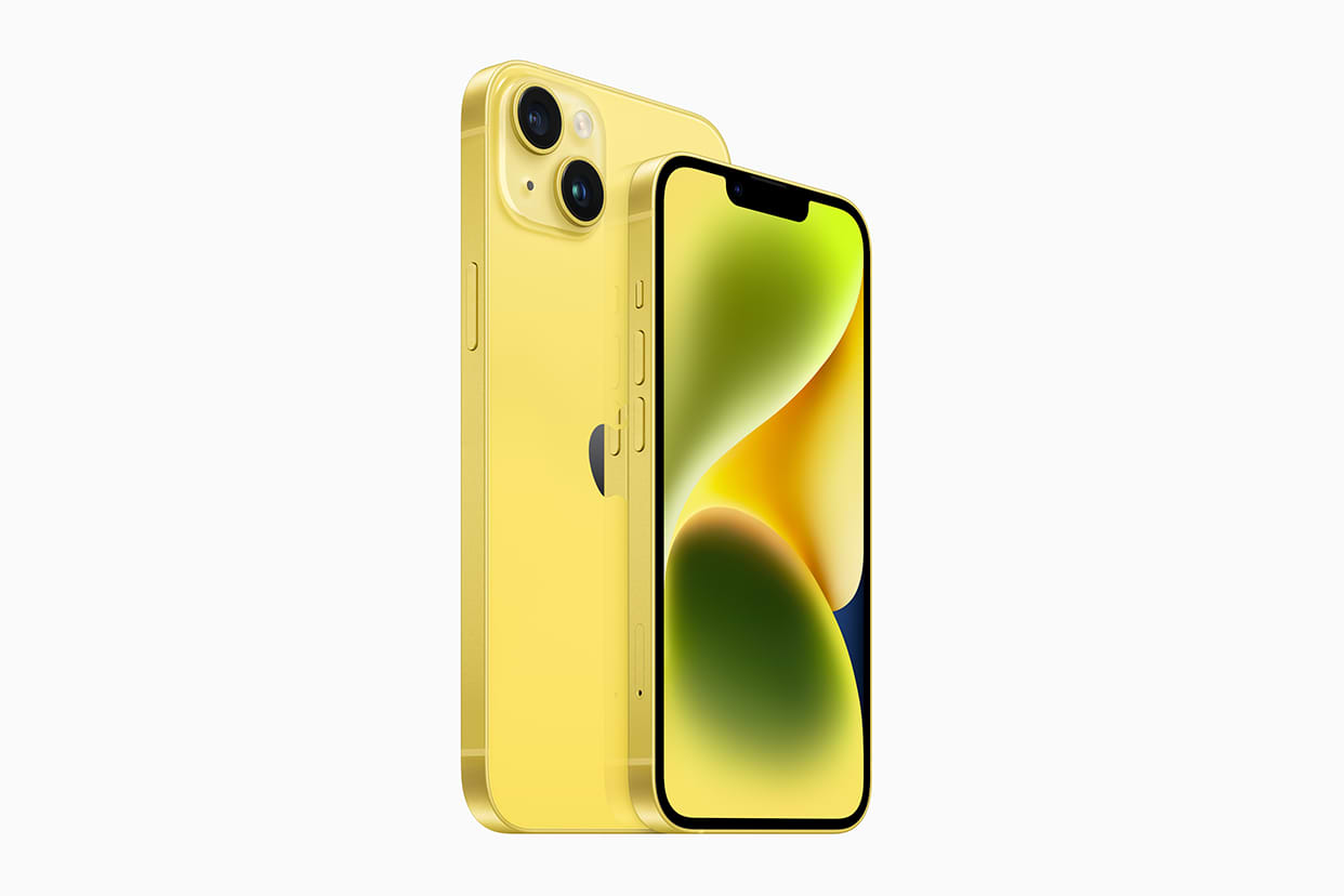 Apple iphone 14 and iphone 14 plus in yellow color