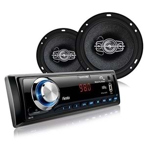 Kit Som automotivo MP3 Wave + 4 Alto falantes 6 polegadas 60W RMS Multilaser AU950