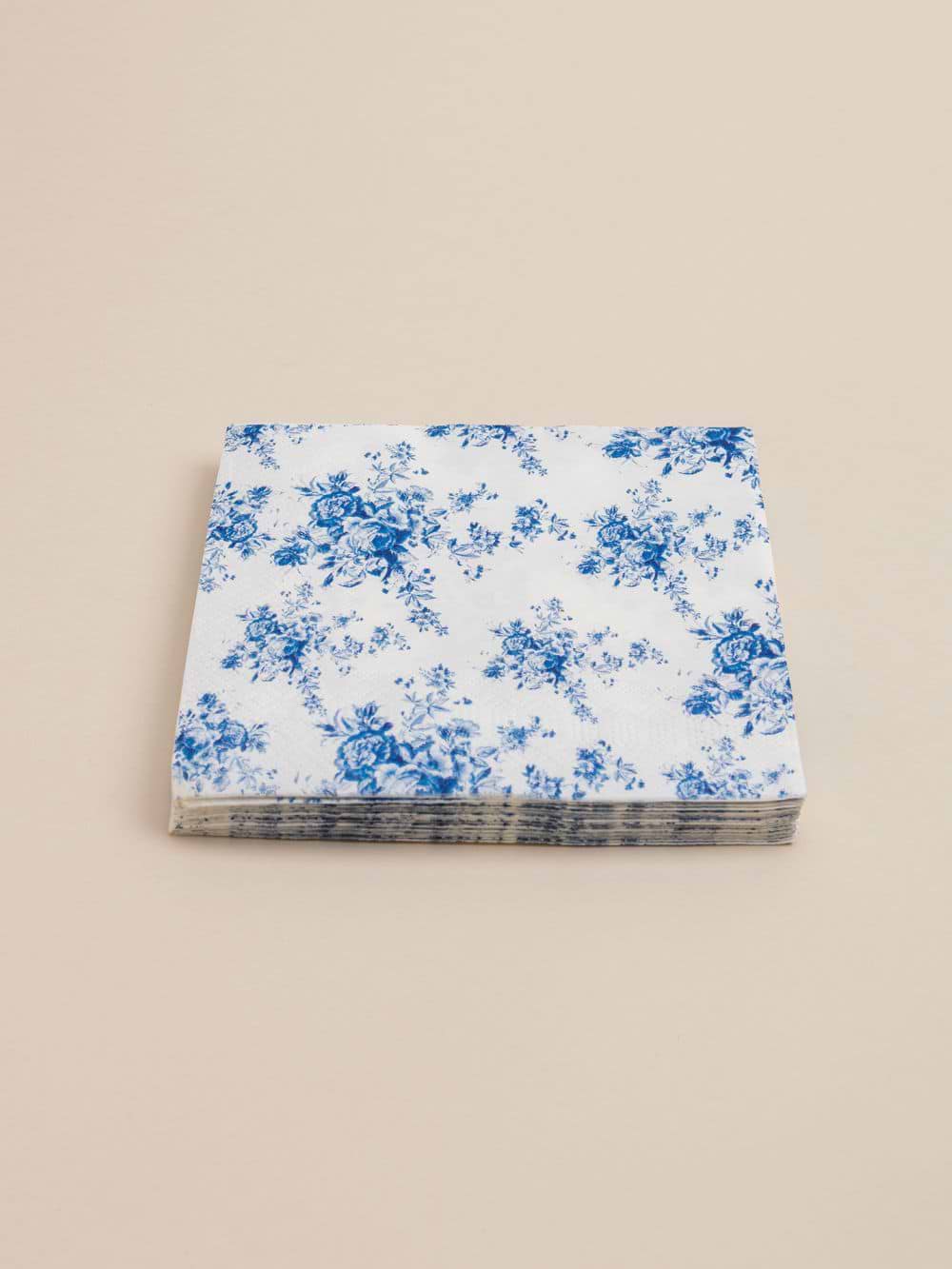 חבילת מפיות בעיצוב פרחים כחולים 16.5X16.5 ס”מ