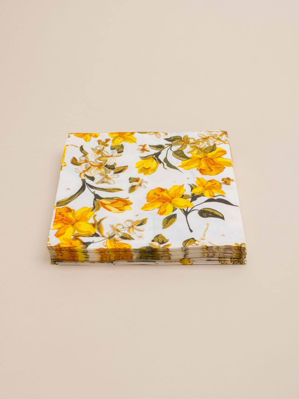 חבילת מפיות נייר בעיצוב פרחים כתומים 16.5X16.5 ס”מ