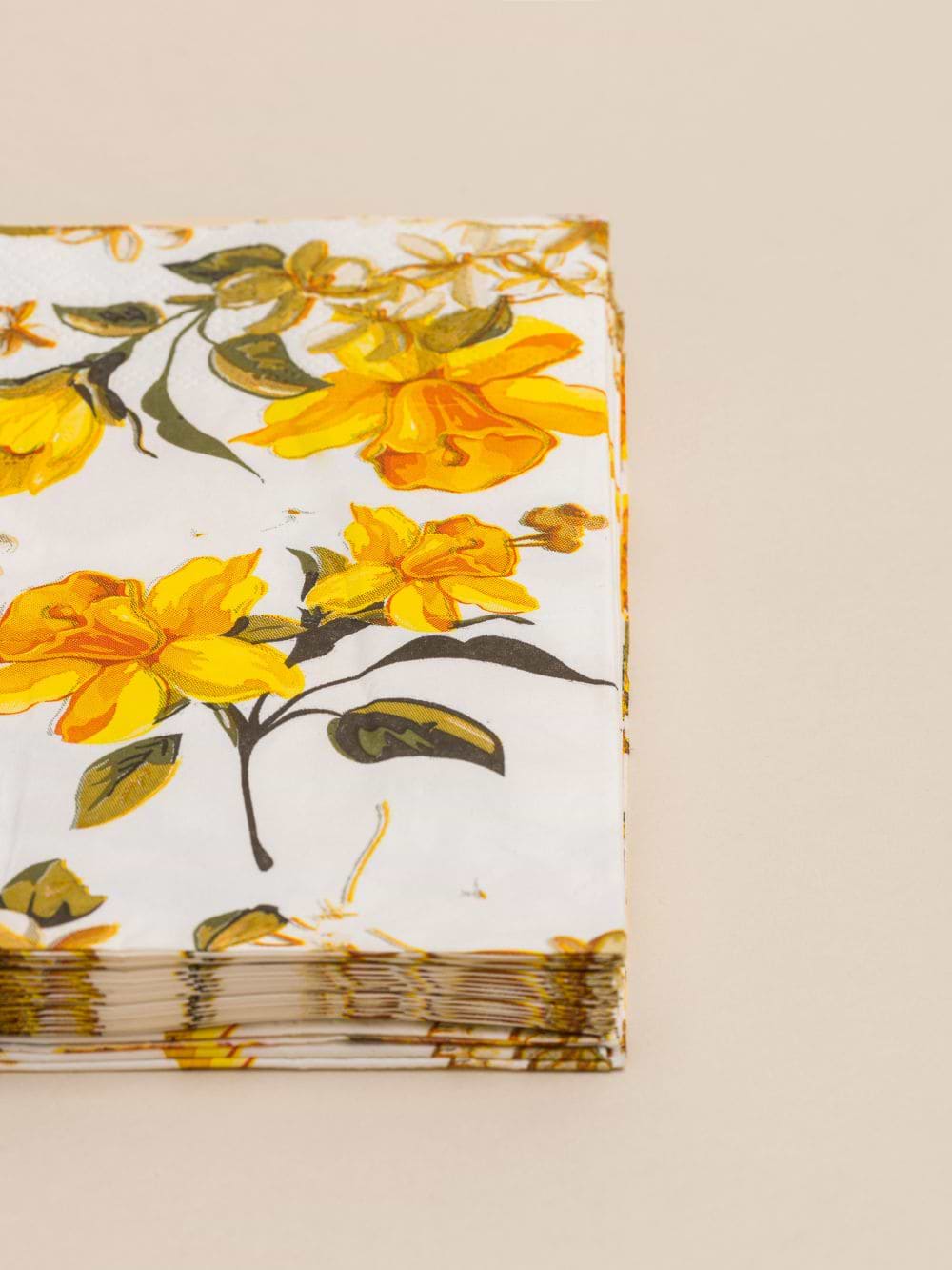 חבילת מפיות נייר בעיצוב פרחים כתומים 16.5X16.5 ס”מ