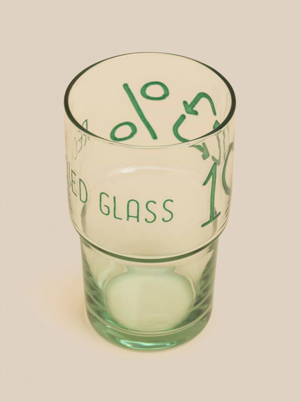 כוס זכוכית בחיתוך מיחזור נפח 440 מ”ל