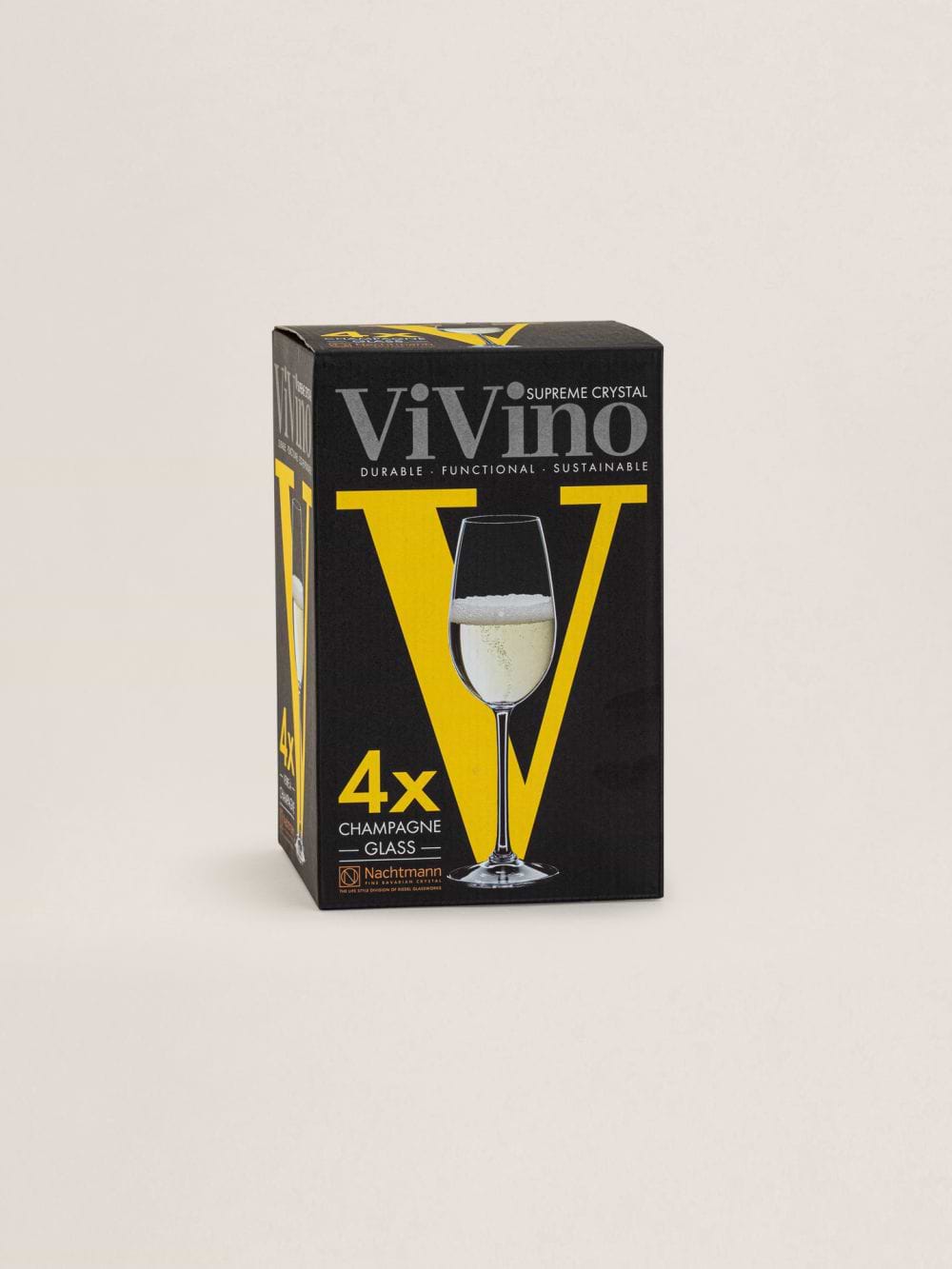 סט 4 כוסות שמפניה VIVINO בנפח 260 מ”ל
