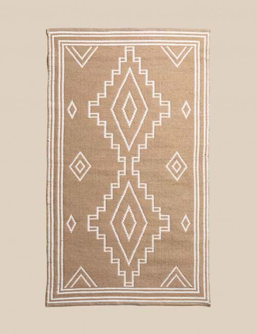 שטיח עבודת יד בגווני חום דגם לינדה 90X150 ס”מ